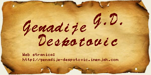 Genadije Despotović vizit kartica